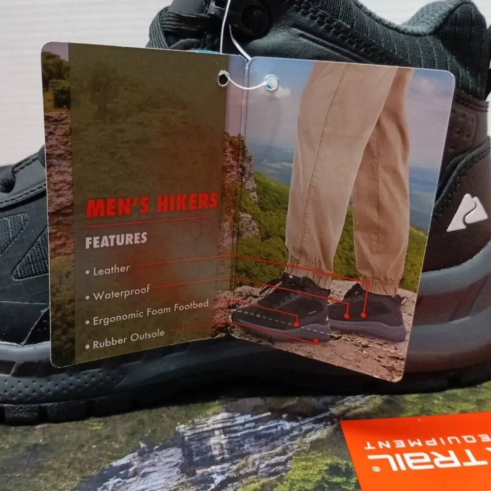 Men’s size 7 Ozark Trail Tech Hiker Waterproof Boots‎ Black